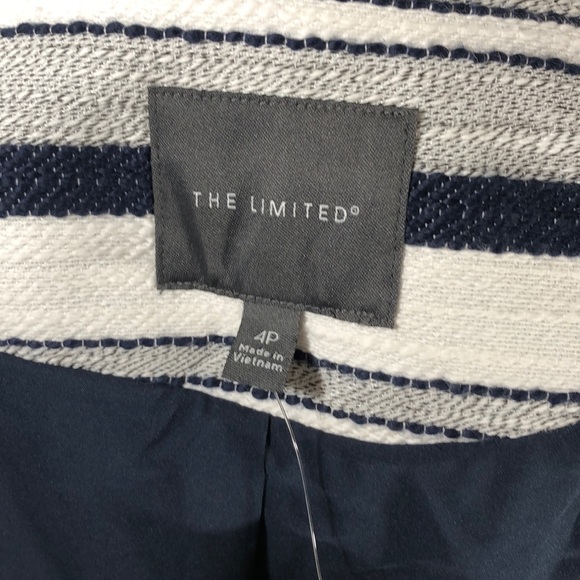 Limited Blazer Textured Striped Navy and Cream 4P - Picture 8 of 8